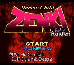 Demon Child Zenki - Battle Raiden (English Translation) Title Screen